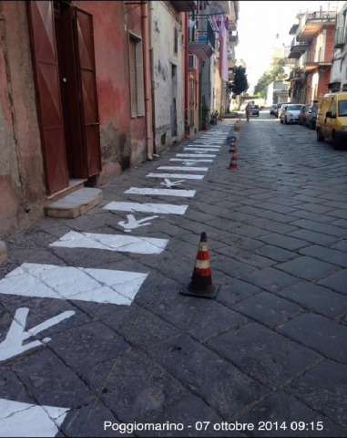 Percorso pedonale in via Principe di Piemonte